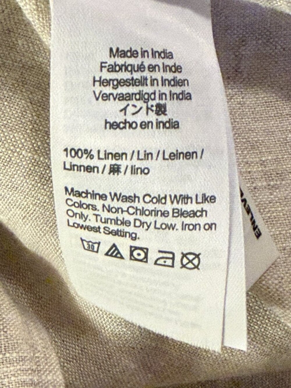 Baird McNutt Irish Linen Beige Shirt Dress for J Crew Small Lagenlook Preppy - Picture 5 of 9